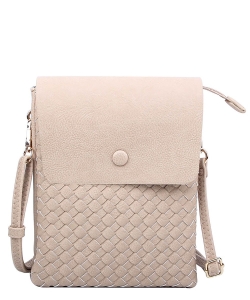 Fashion Woven Flapover Crossbody Bag WU113 BRICK